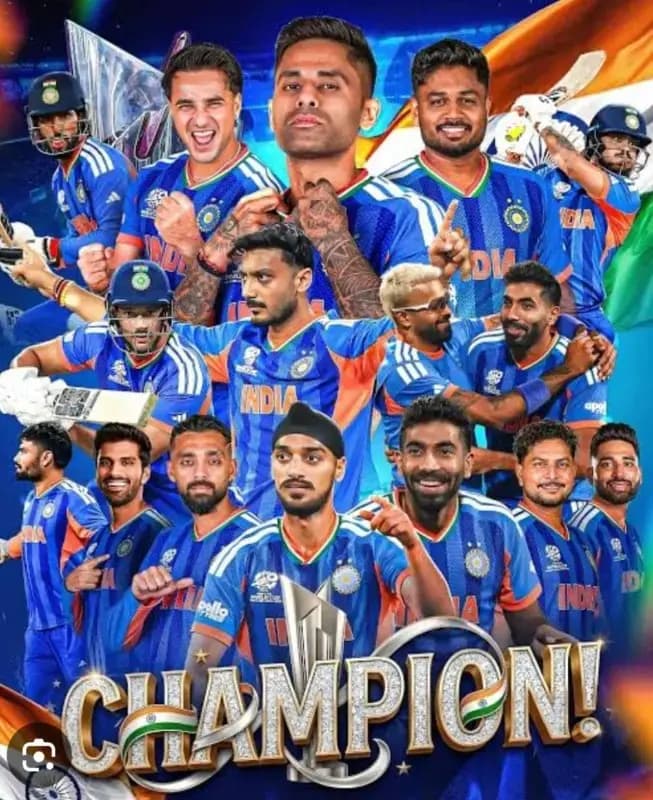 भारतीय टीम ने इतिहास रचते हुए लगातार दूसरी बार T20 विश्व कप का खिताब जीता 