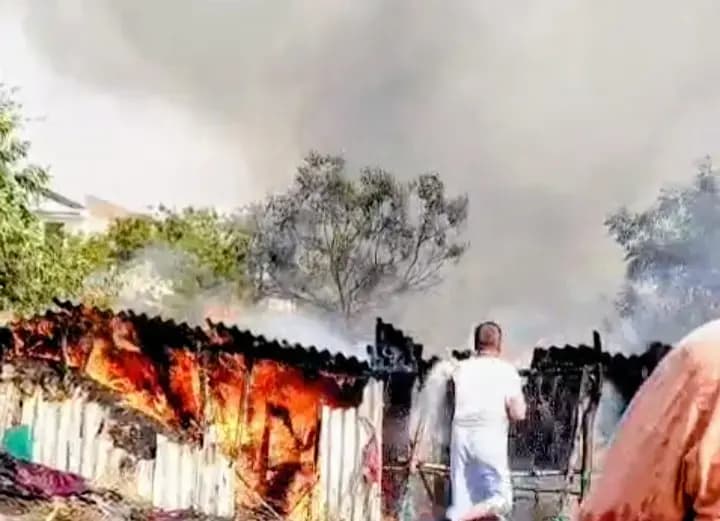 लखनऊ के मोहनलालगंज के इलाके में झोपड़ी मे लगी अचानक आग,तीन मवेशियो की दर्दनाक मौत